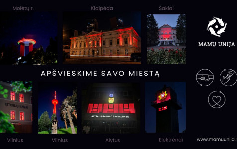 Rugsėjo 3-iosios naktį Lietuvos objektai  nušvis raudonai – vaikų vilties ir palaikymo ženklu