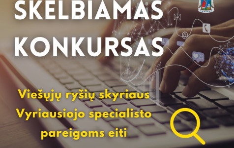 Telšių rajono savivaldybės administracija skelbia konkursą Viešųjų ryšių skyriaus vyriausiojo...