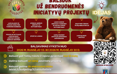 Paskubėkite! Dalyvaujamojo biudžeto balsavimas vyksta tik iki rugsėjo 30 d. Nelikite nuošalyje –...