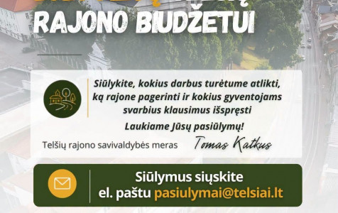 Kviečiame teikti pasiūlymus kitų metų Telšių rajono biudžetui