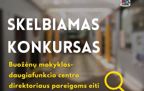 Telšių rajono savivaldybė skelbia konkursą Telšių r. Buožėnų mokyklos-daugiafunkcio centro...