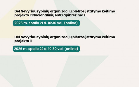 Viešoji konsultacija dėl NVO plėtros įstatymo keitimo projekto
