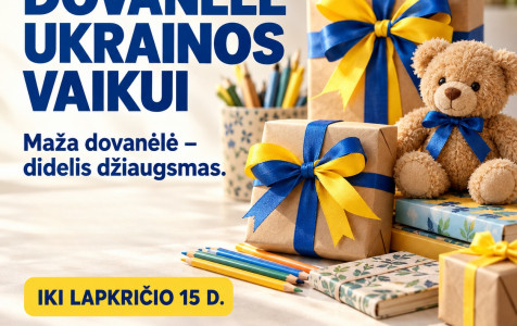 Kviečiame prisidėti prie akcijos „Dovanėlė Ukrainos vaikui“
